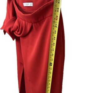 Mango Red Draped Cocktail Skirt